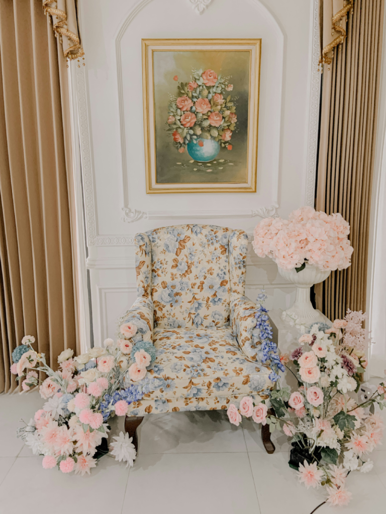 Sillón floral estilo Cottage