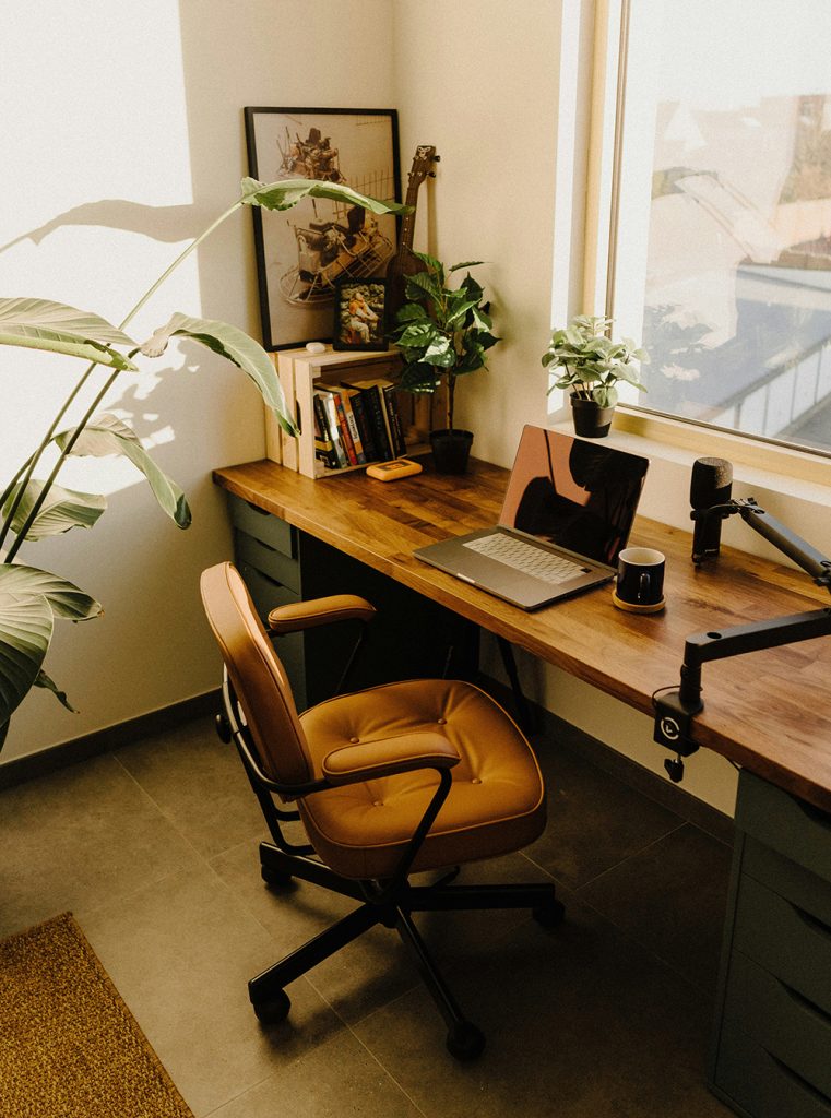 Despacho en casa con plantas